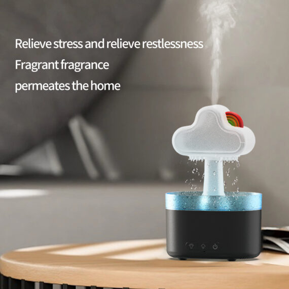 Ultrasonic Air Humidifier Mushroom Rain Cloud Humidifier With Led Light