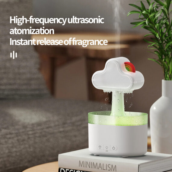 Ultrasonic Air Humidifier Mushroom Rain Cloud Humidifier With Led Light