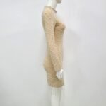 Heavy Industry Pearl Rhinestone Stretch Side Seam Tassel Short Dress