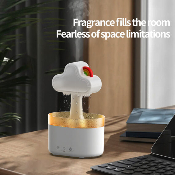 Ultrasonic Air Humidifier Mushroom Rain Cloud Humidifier With Led Light