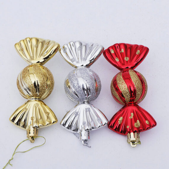 Christmas Decoration Gift Box Electroplating Candy Props Pendant 5 Pcs 1 Box