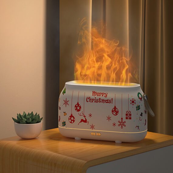 Flame Humidifier 180ml Ultrasonic Fire Aroma Diffuser Colorful Light Flame Aroma Diffuser Christmas Gift