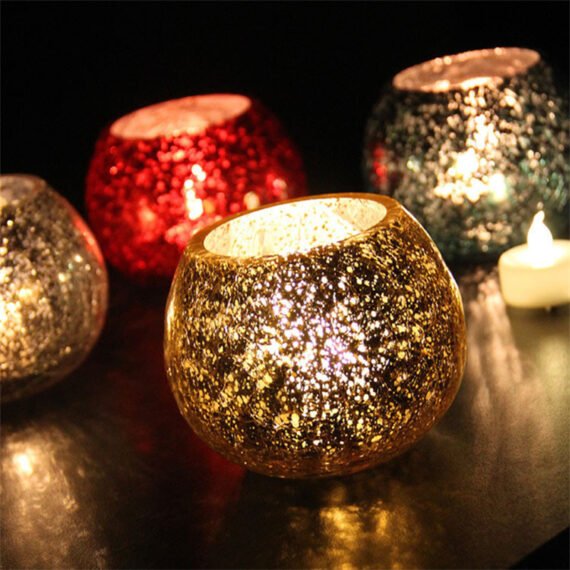 Christmas Glass Ball Candle Holder Decoration