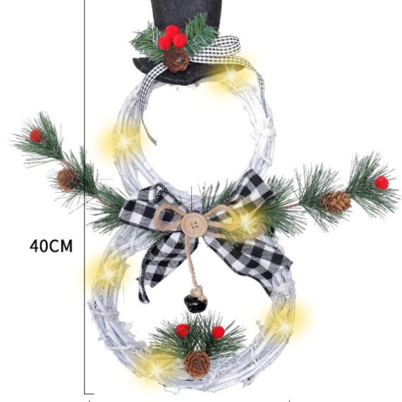 Christmas wreath pendant LED lights garland