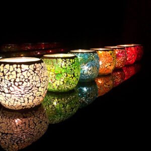 European Glass Mosaic Candle Holder Gift Ornament