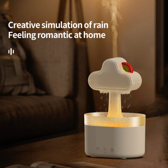 Ultrasonic Air Humidifier Mushroom Rain Cloud Humidifier With Led Light