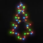 Wrought Iron Christmas Tree Shaped Lantern Festival LED Christmas Garland String Lights Fairy Curtain Light For Home Party Decororatios