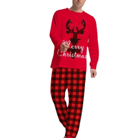 Christmas Family Matching Pajamas Set Christmas Holiday PJs Elk Top Pants Set Pajamas For Family Mom Dad Kids Baby