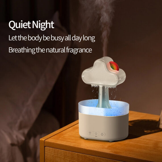 Ultrasonic Air Humidifier Mushroom Rain Cloud Humidifier With Led Light