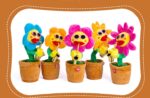 Singing Dancing Enchanting Sunflower Musical Plush Toy Saxophone Twisting Light Shining  Child Girl Boy Gift Electric Plant Flower Vocal Toy