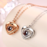 925 Silver Romantic Photo Projection Necklace Heart Shaped Pendant Necklace