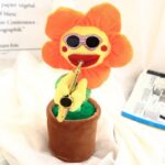 Singing Dancing Enchanting Sunflower Musical Plush Toy Saxophone Twisting Light Shining  Child Girl Boy Gift Electric Plant Flower Vocal Toy