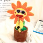 Singing Dancing Enchanting Sunflower Musical Plush Toy Saxophone Twisting Light Shining  Child Girl Boy Gift Electric Plant Flower Vocal Toy