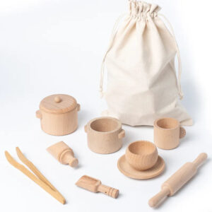 Montessori Sensory Toys Set Simulated Kitchen Tea Set Family Montessori Wooden Tea Set
